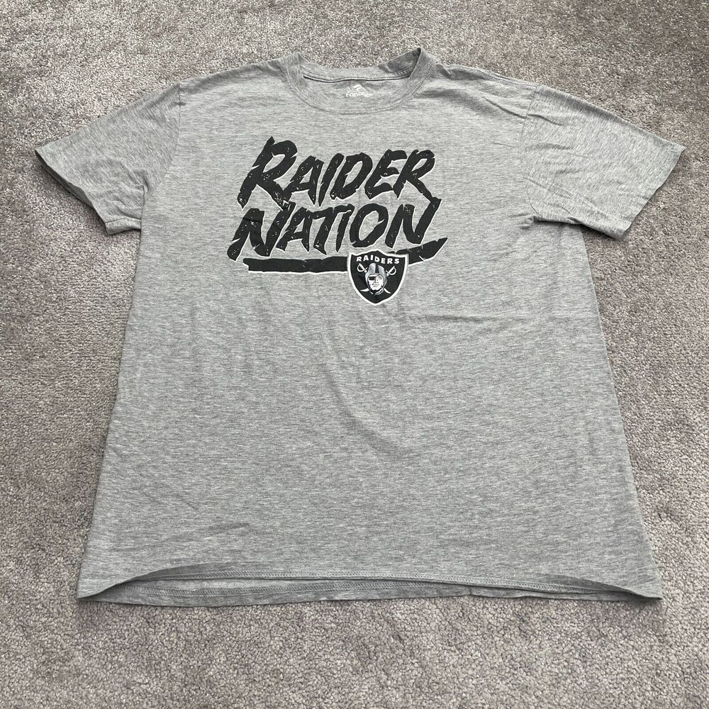 Fanatics Raider Nation Graphic T-Shirt Men Large Gray Crew Neck Short Sleeve Tee